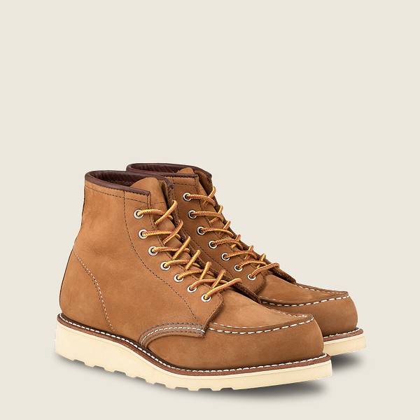 Botas Red Wing Heritage Mujer Kaki - 6-Inch Classic Moc - Short Chinook Cuero - 861-HDMPAC